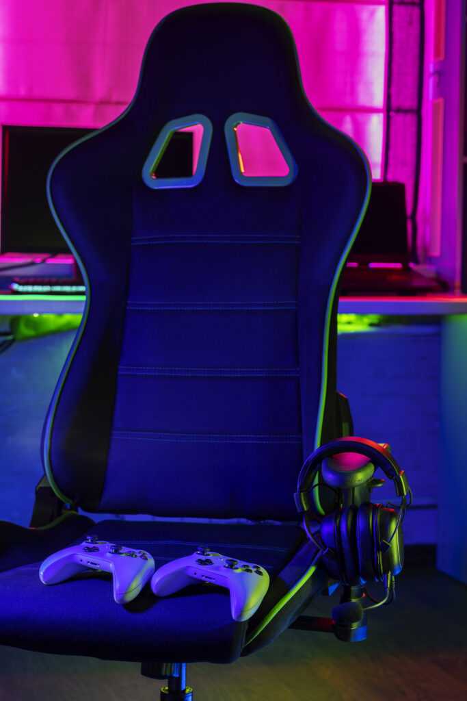 gaming controllers chair indoors
